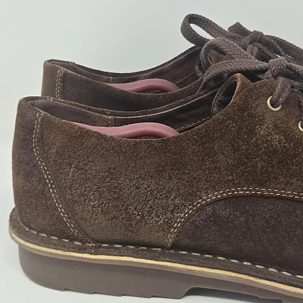 Clarks Men's 13 M Brown Suede Oxford Shoes 82655 Plain Toe Casual Comfort